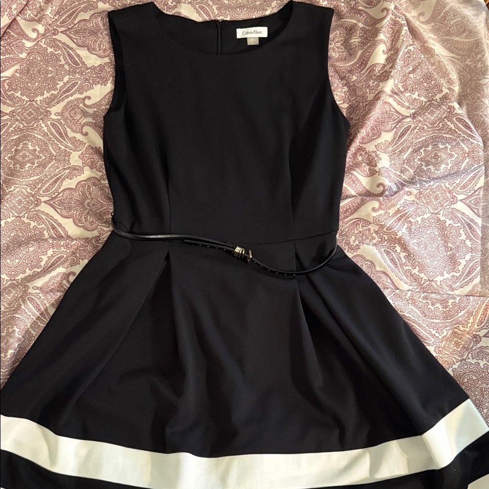Calvin Klein Black Dress with White Trim​